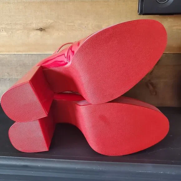 Steve Madden Mary Jane Chunky High Heels 3 Buckle Pumps Fashion Shoes Women 9.5M - Picture 9 of 11